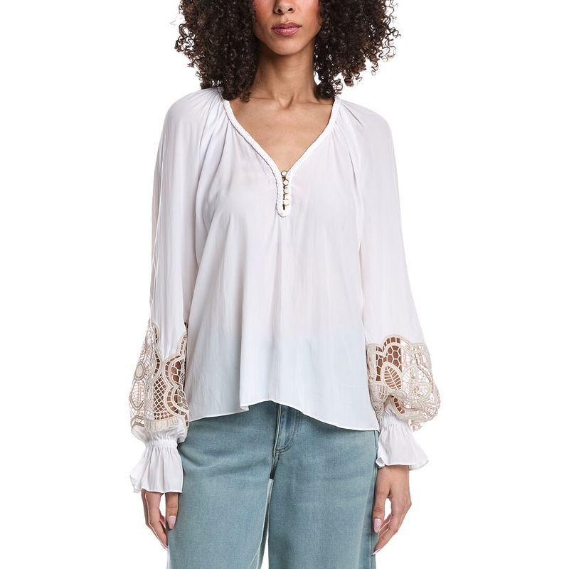 Ramy Brook Womens Adelaide Blouse, Ivory